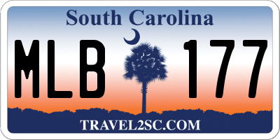 SC license plate MLB177