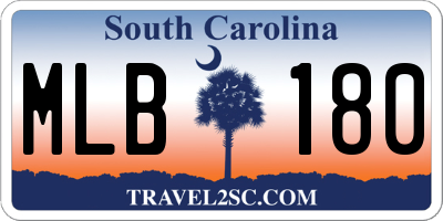 SC license plate MLB180