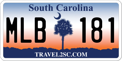 SC license plate MLB181