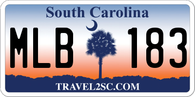 SC license plate MLB183