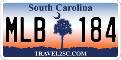 SC license plate MLB184