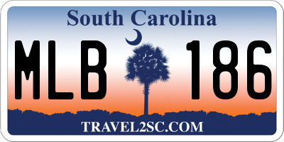 SC license plate MLB186