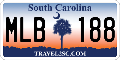 SC license plate MLB188