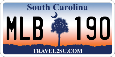 SC license plate MLB190