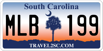 SC license plate MLB199