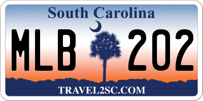 SC license plate MLB202