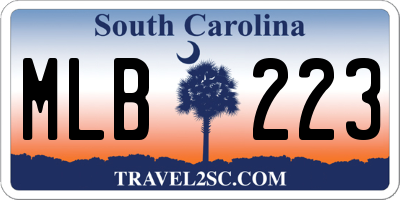 SC license plate MLB223