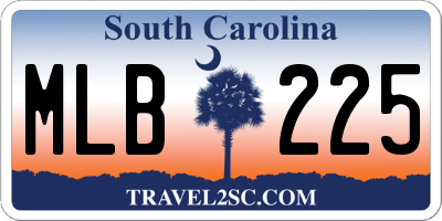 SC license plate MLB225