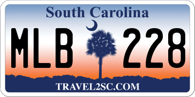 SC license plate MLB228