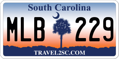 SC license plate MLB229