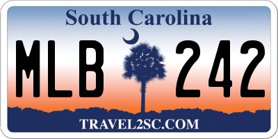 SC license plate MLB242