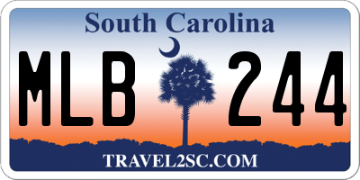 SC license plate MLB244
