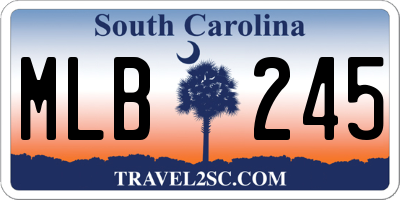 SC license plate MLB245
