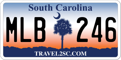 SC license plate MLB246