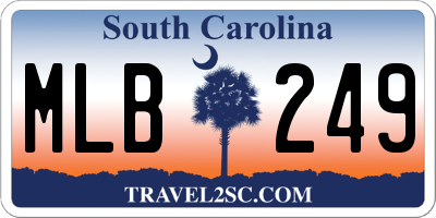 SC license plate MLB249