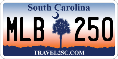 SC license plate MLB250