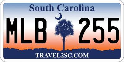 SC license plate MLB255