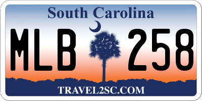 SC license plate MLB258
