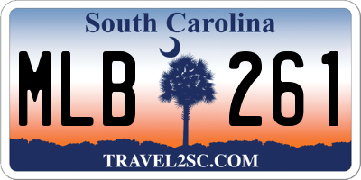 SC license plate MLB261