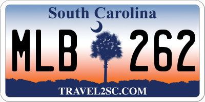 SC license plate MLB262
