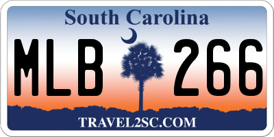 SC license plate MLB266