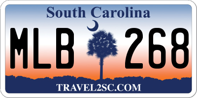 SC license plate MLB268
