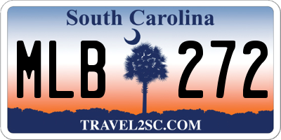 SC license plate MLB272