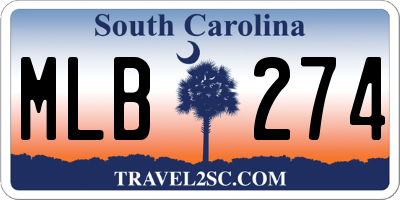 SC license plate MLB274
