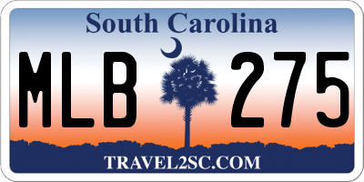 SC license plate MLB275