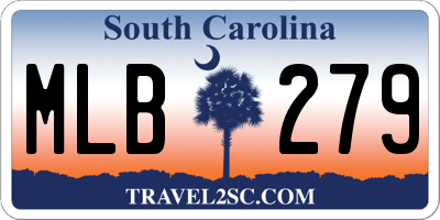 SC license plate MLB279