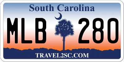 SC license plate MLB280