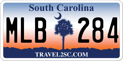 SC license plate MLB284