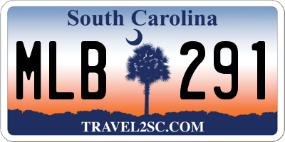 SC license plate MLB291