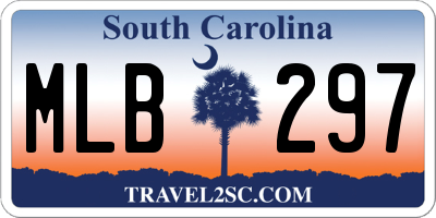SC license plate MLB297