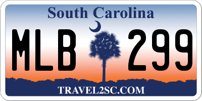 SC license plate MLB299