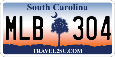 SC license plate MLB304