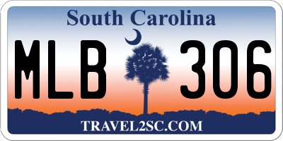 SC license plate MLB306