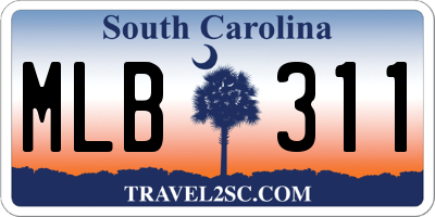 SC license plate MLB311