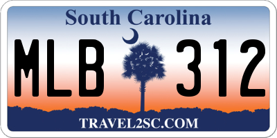 SC license plate MLB312