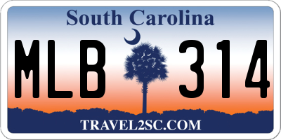 SC license plate MLB314