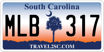SC license plate MLB317