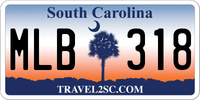 SC license plate MLB318