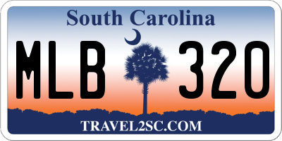 SC license plate MLB320