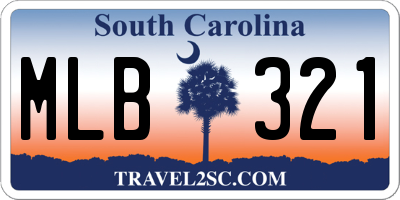 SC license plate MLB321