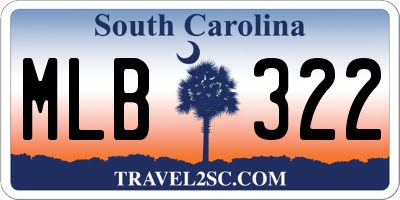 SC license plate MLB322