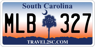 SC license plate MLB327
