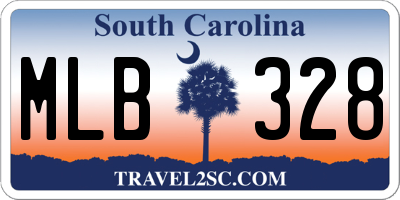SC license plate MLB328
