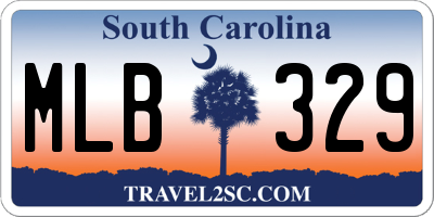 SC license plate MLB329