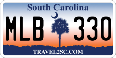 SC license plate MLB330