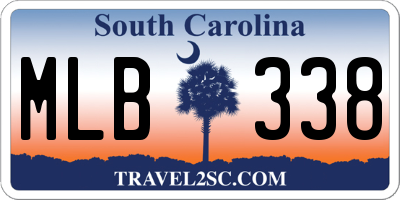 SC license plate MLB338